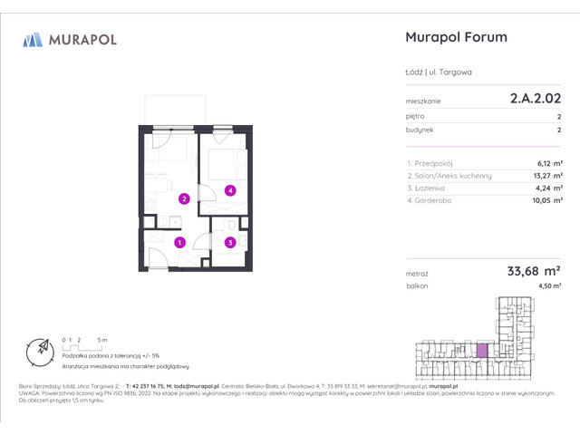 Mieszkanie w inwestycji Murapol Forum, symbol 2.A.2.02 » nportal.pl