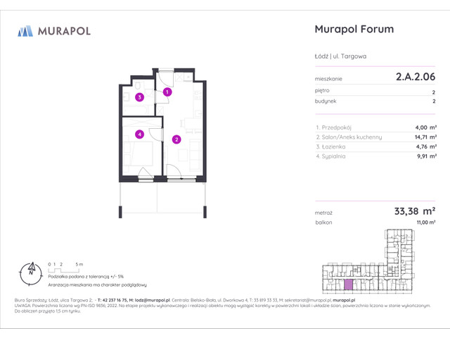 Mieszkanie w inwestycji Murapol Forum, symbol 2.A.2.06 » nportal.pl