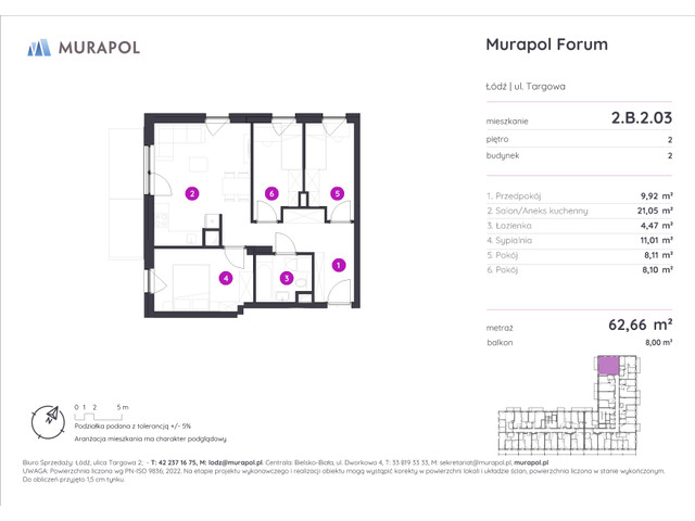 Mieszkanie w inwestycji Murapol Forum, symbol 2.B.2.03 » nportal.pl