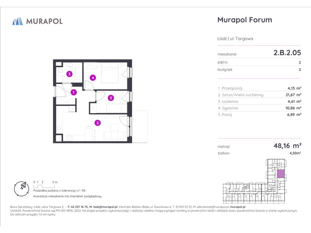 Mieszkanie w inwestycji Murapol Forum, symbol 2.B.2.05 » nportal.pl