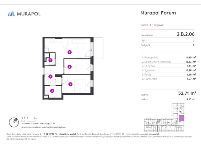 Mieszkanie w inwestycji Murapol Forum, symbol 2.B.2.06 » nportal.pl