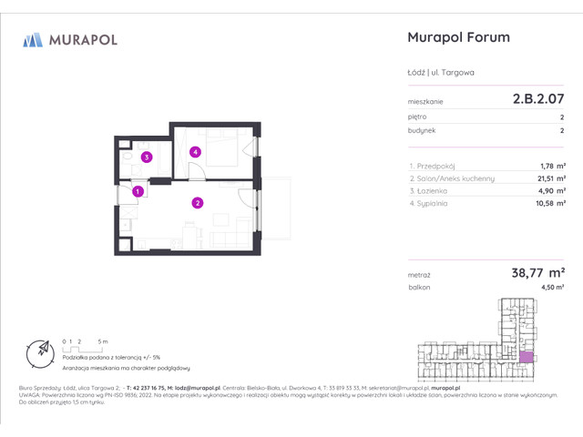 Mieszkanie w inwestycji Murapol Forum, symbol 2.B.2.07 » nportal.pl