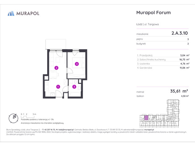 Mieszkanie w inwestycji Murapol Forum, symbol 2.A.3.10 » nportal.pl