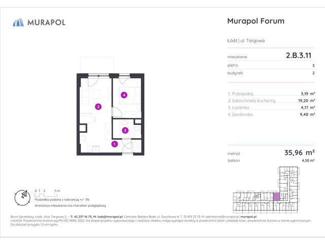 Mieszkanie w inwestycji Murapol Forum, symbol 2.B.3.11 » nportal.pl