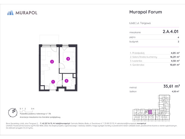 Mieszkanie w inwestycji Murapol Forum, symbol 2.A.4.01 » nportal.pl