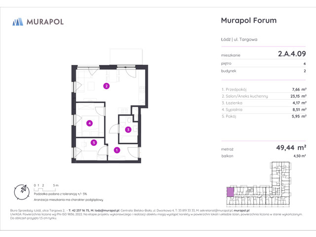 Mieszkanie w inwestycji Murapol Forum, symbol 2.A.4.09 » nportal.pl