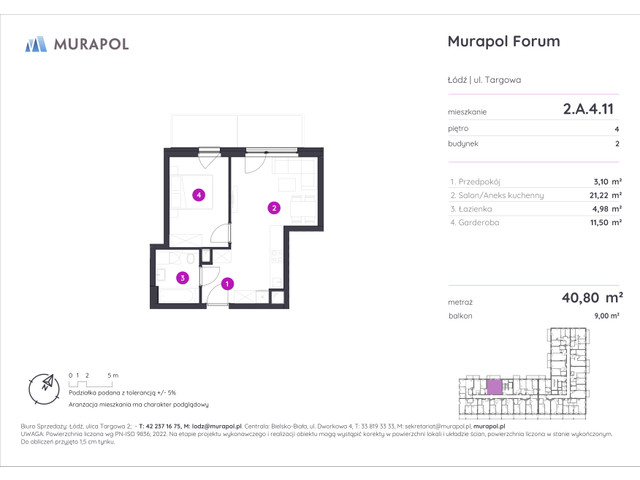 Mieszkanie w inwestycji Murapol Forum, symbol 2.A.4.11 » nportal.pl