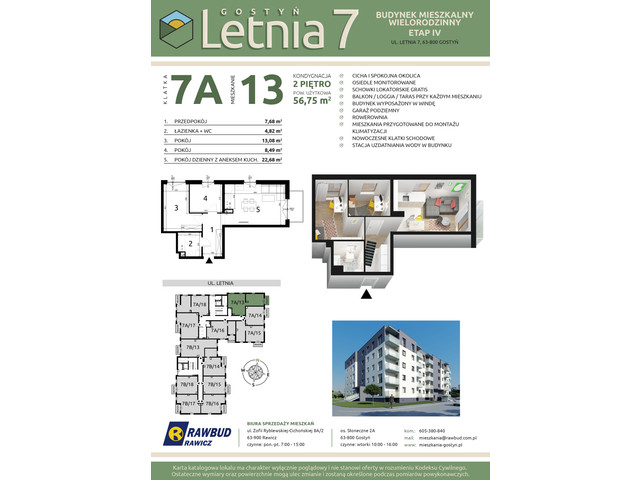 Mieszkanie w inwestycji Letnia 7a-7b, symbol 7a.13 » nportal.pl