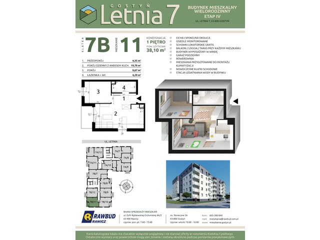 Mieszkanie w inwestycji Letnia 7a-7b, symbol 7b.11 » nportal.pl