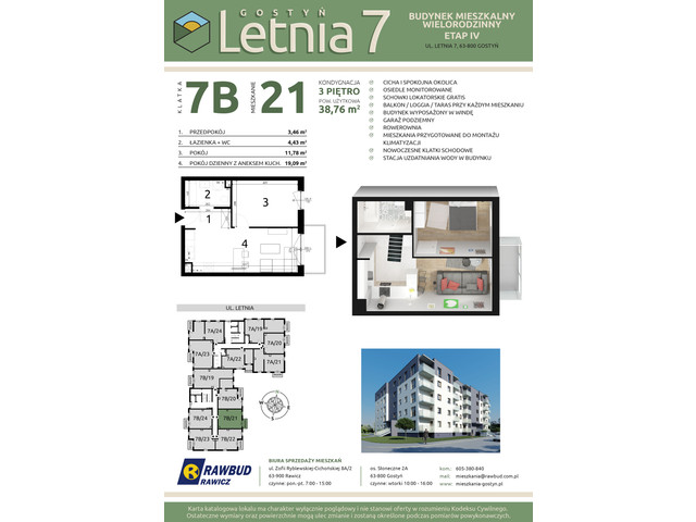 Mieszkanie w inwestycji Letnia 7a-7b, symbol 7b.21 » nportal.pl