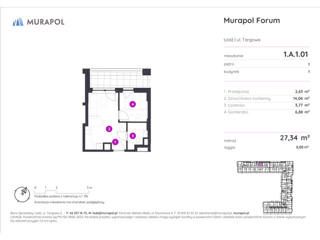 Mieszkanie w inwestycji Murapol Forum, symbol 1.A.1.01 » nportal.pl