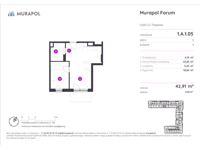 Mieszkanie w inwestycji Murapol Forum, symbol 1.A.1.05 » nportal.pl
