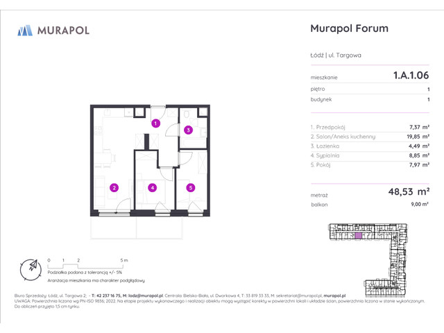 Mieszkanie w inwestycji Murapol Forum, symbol 1.A.1.06 » nportal.pl