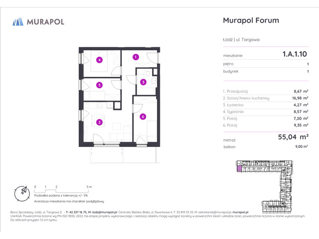 Mieszkanie w inwestycji Murapol Forum, symbol 1.A.1.10 » nportal.pl