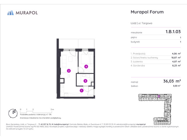 Mieszkanie w inwestycji Murapol Forum, symbol 1.B.1.03 » nportal.pl