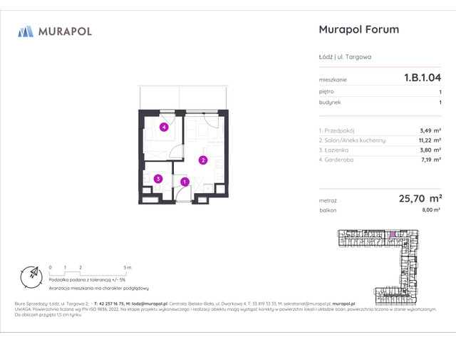 Mieszkanie w inwestycji Murapol Forum, symbol 1.B.1.04 » nportal.pl