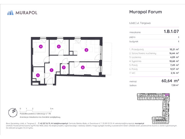 Mieszkanie w inwestycji Murapol Forum, symbol 1.B.1.07 » nportal.pl