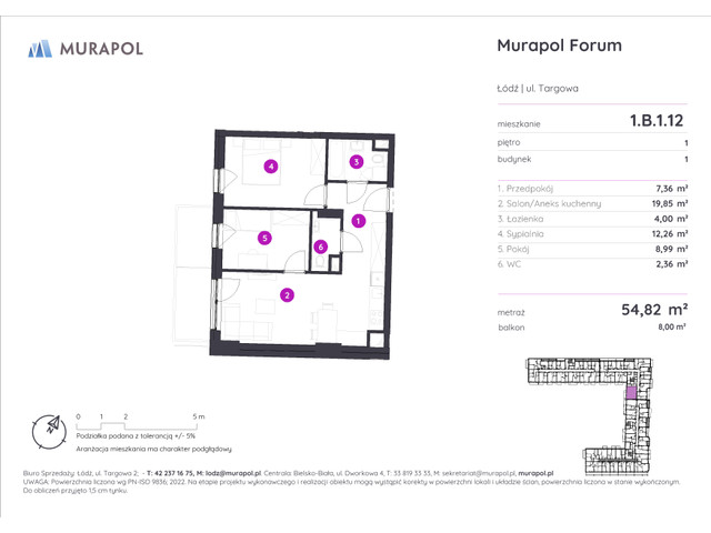 Mieszkanie w inwestycji Murapol Forum, symbol 1.B.1.12 » nportal.pl