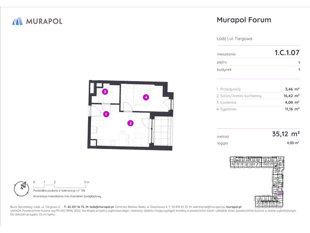 Mieszkanie w inwestycji Murapol Forum, symbol 1.C.1.07 » nportal.pl