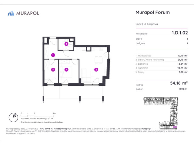 Mieszkanie w inwestycji Murapol Forum, symbol 1.D.1.02 » nportal.pl