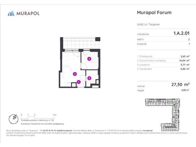Mieszkanie w inwestycji Murapol Forum, symbol 1.A.2.01 » nportal.pl