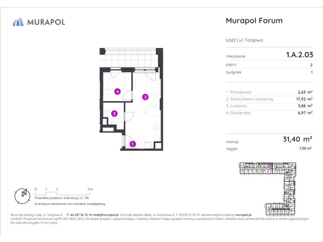 Mieszkanie w inwestycji Murapol Forum, symbol 1.A.2.03 » nportal.pl