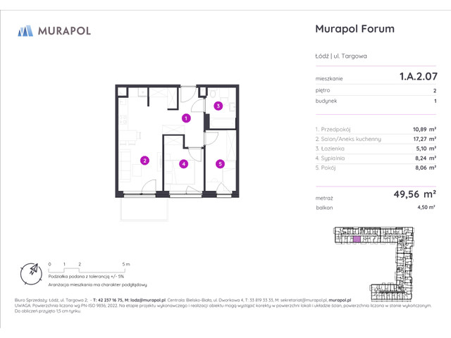 Mieszkanie w inwestycji Murapol Forum, symbol 1.A.2.07 » nportal.pl