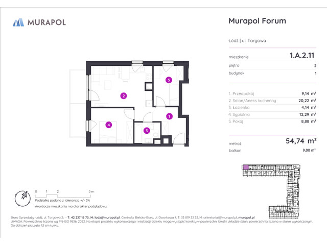 Mieszkanie w inwestycji Murapol Forum, symbol 1.A.2.11 » nportal.pl