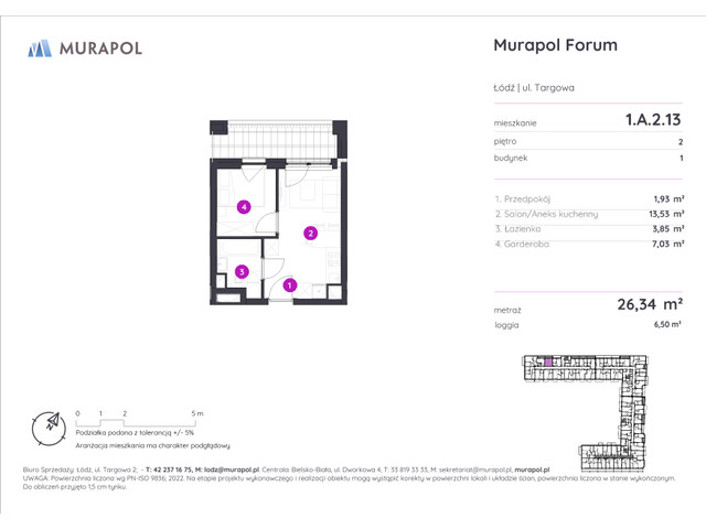 Mieszkanie w inwestycji Murapol Forum, symbol 1.A.2.13 » nportal.pl