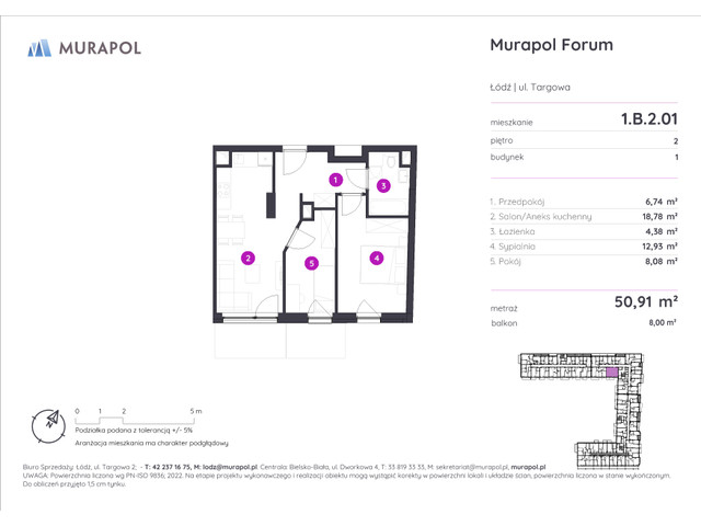 Mieszkanie w inwestycji Murapol Forum, symbol 1.B.2.01 » nportal.pl