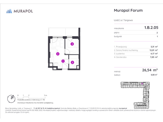 Mieszkanie w inwestycji Murapol Forum, symbol 1.B.2.05 » nportal.pl