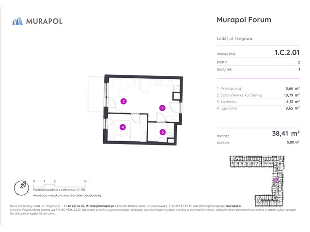 Mieszkanie w inwestycji Murapol Forum, symbol 1.C.2.01 » nportal.pl
