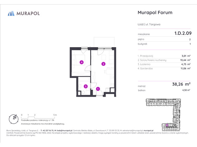 Mieszkanie w inwestycji Murapol Forum, symbol 1.D.2.09 » nportal.pl