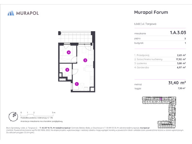 Mieszkanie w inwestycji Murapol Forum, symbol 1.A.3.03 » nportal.pl