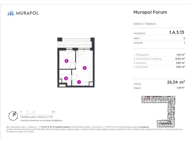 Mieszkanie w inwestycji Murapol Forum, symbol 1.A.3.13 » nportal.pl