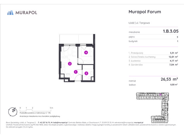 Mieszkanie w inwestycji Murapol Forum, symbol 1.B.3.05 » nportal.pl