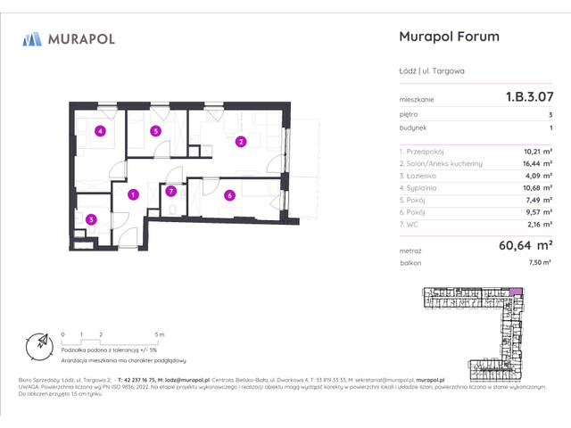 Mieszkanie w inwestycji Murapol Forum, symbol 1.B.3.07 » nportal.pl