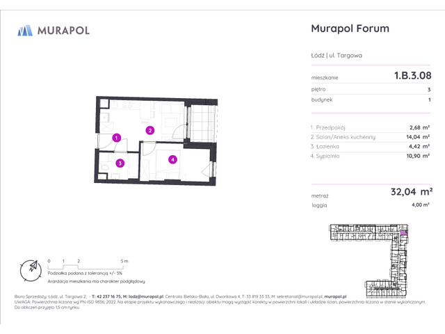 Mieszkanie w inwestycji Murapol Forum, symbol 1.B.3.08 » nportal.pl