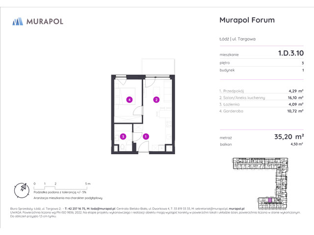 Mieszkanie w inwestycji Murapol Forum, symbol 1.D.3.10 » nportal.pl