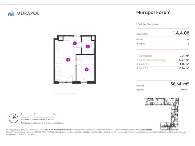 Mieszkanie w inwestycji Murapol Forum, symbol 1.A.4.08 » nportal.pl
