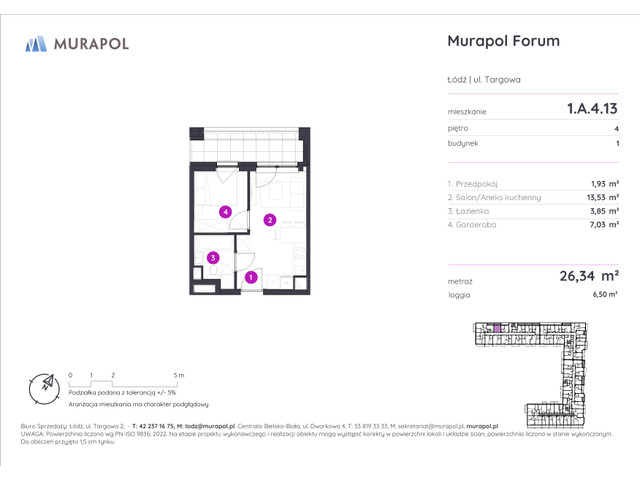 Mieszkanie w inwestycji Murapol Forum, symbol 1.A.4.13 » nportal.pl
