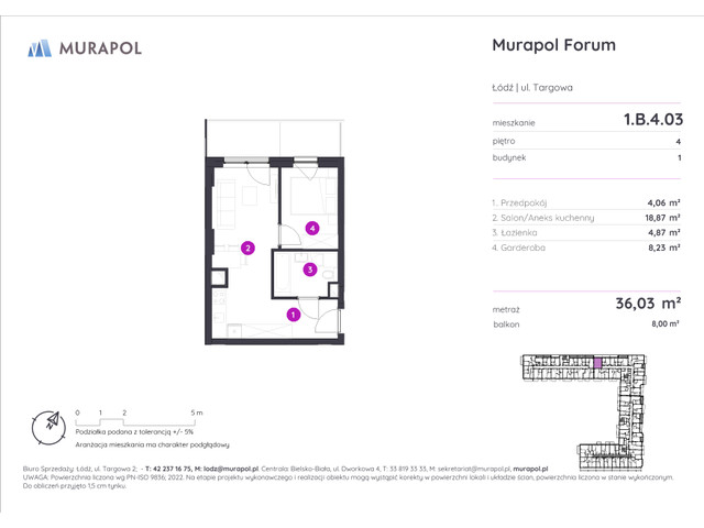 Mieszkanie w inwestycji Murapol Forum, symbol 1.B.4.03 » nportal.pl