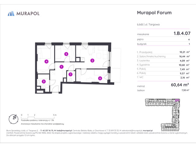 Mieszkanie w inwestycji Murapol Forum, symbol 1.B.4.07 » nportal.pl