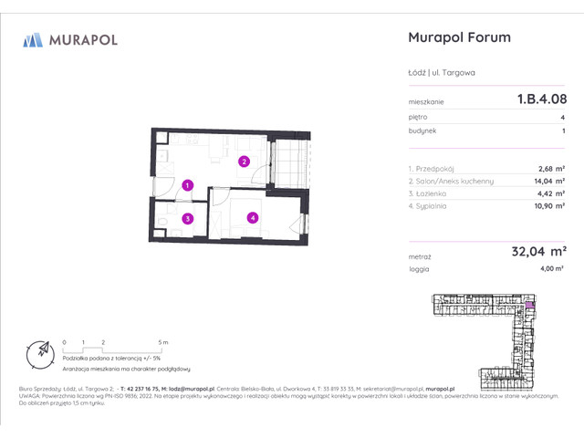 Mieszkanie w inwestycji Murapol Forum, symbol 1.B.4.08 » nportal.pl