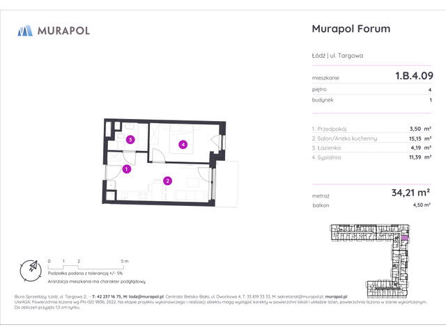 Mieszkanie w inwestycji Murapol Forum, symbol 1.B.4.09 » nportal.pl