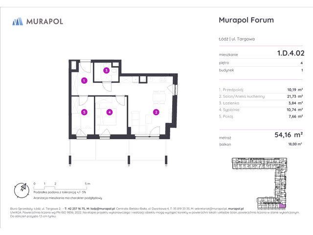 Mieszkanie w inwestycji Murapol Forum, symbol 1.D.4.02 » nportal.pl