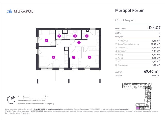 Mieszkanie w inwestycji Murapol Forum, symbol 1.D.4.07 » nportal.pl