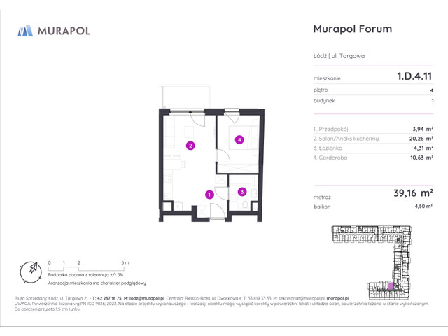 Mieszkanie w inwestycji Murapol Forum, symbol 1.D.4.11 » nportal.pl