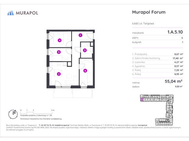 Mieszkanie w inwestycji Murapol Forum, symbol 1.A.5.10 » nportal.pl