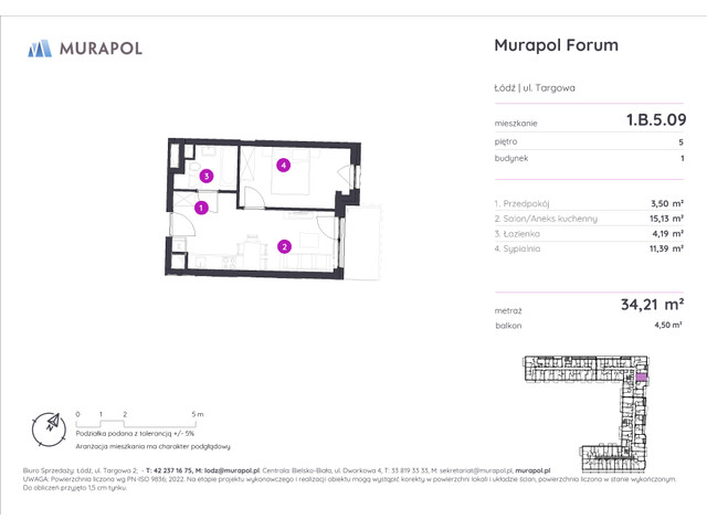 Mieszkanie w inwestycji Murapol Forum, symbol 1.B.5.09 » nportal.pl